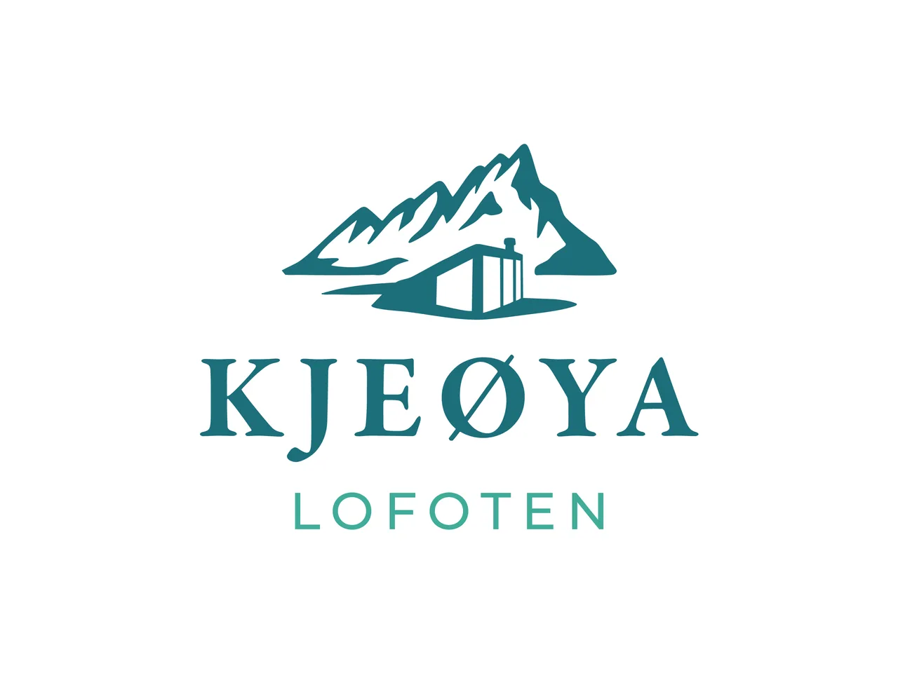 Kjeøya Lofoten-logoen i stående format