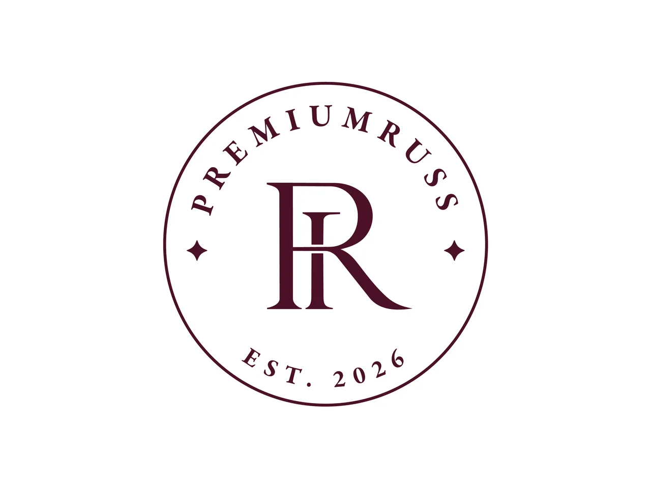 Premiumruss-stempelet i bordeaux